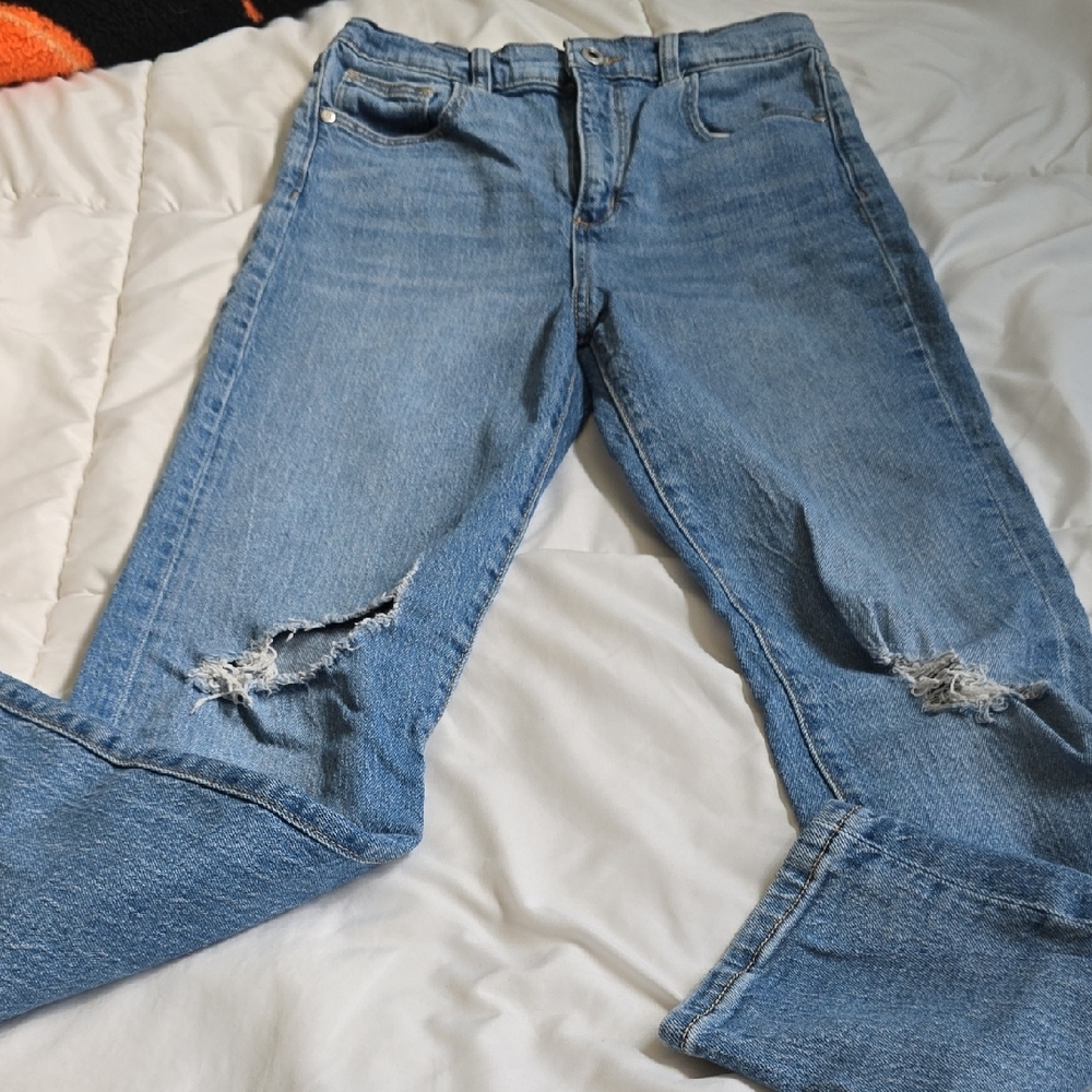 Art Class Light Blue Distressed Straight Leg Jeans